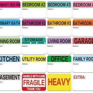 Colorful Room Label Stickers